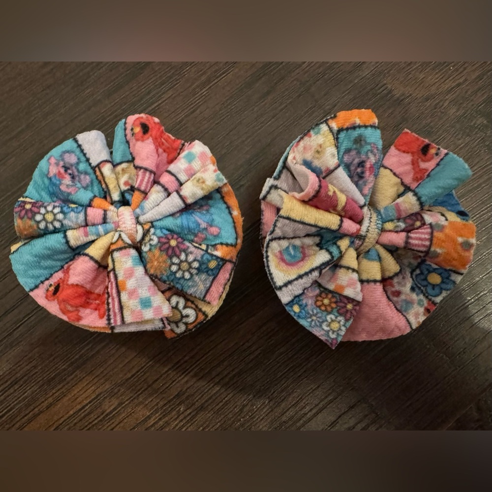 Sesame Street Colorful mini Hair Bows: piggies